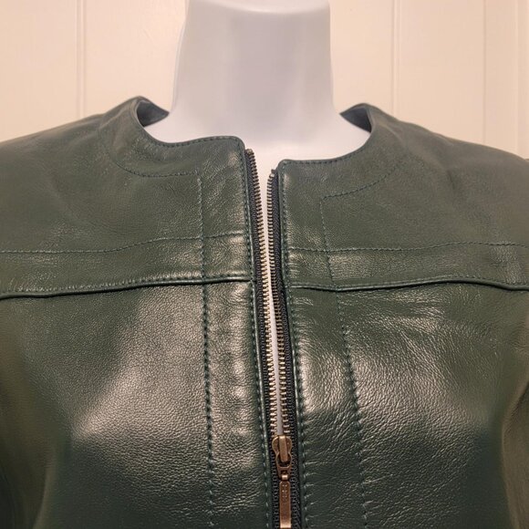 Classic Design Pendleton Sheep Leather Jacket Forest Green Size Small - Picture 3 of 12